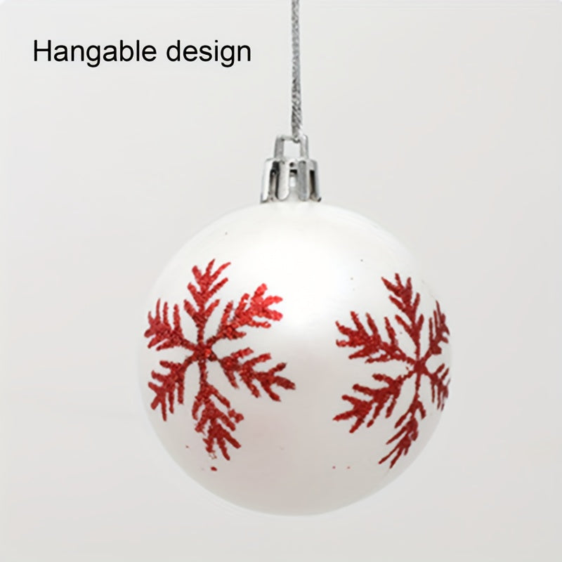 12pcs Christmas Snowflake Mini Balls Shatter Resistant Home Tree Decor