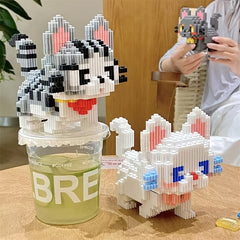1866pcs Cartoon Cat Building Block Set DIY Toy for Adults and Teens