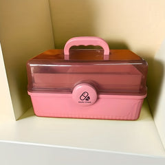 Portable 3-Layer Plastic Storage Box for First Aid & Medicine
