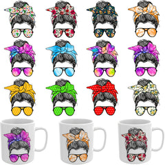12pcs CHNVICK Messy Bun Self Adhesive Stickers Set for DIY Crafts