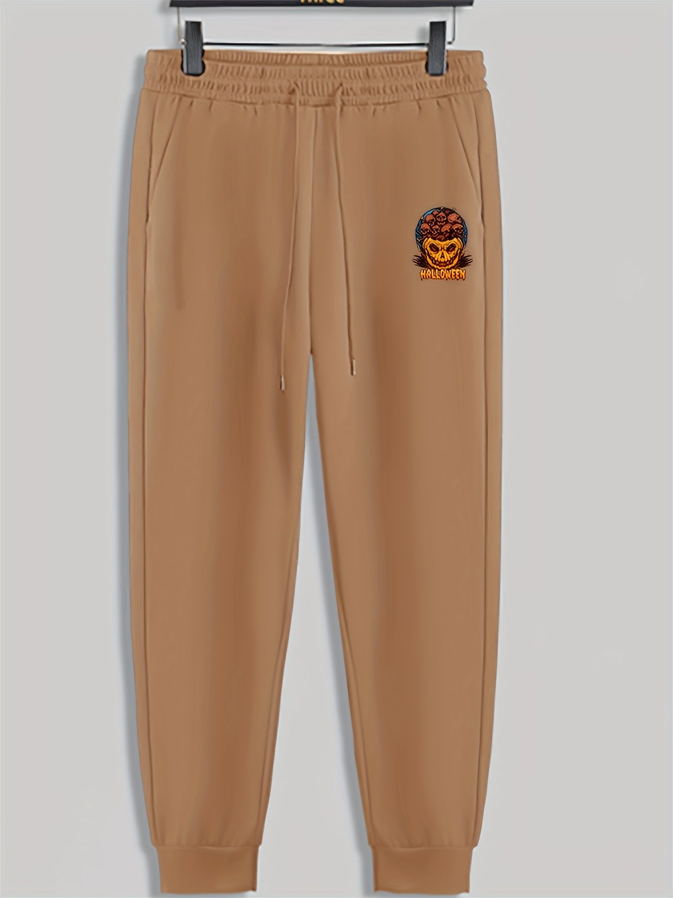 Halloween Pumpkin Print Men's Pants Drawstring Sweatpants Loose Casual Trousers