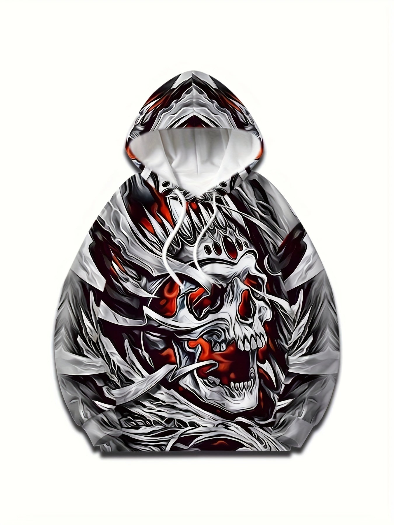 Skull 3D Print Hoodies For Men Graphic Hoodie Comfy Loose Hooded Pullover