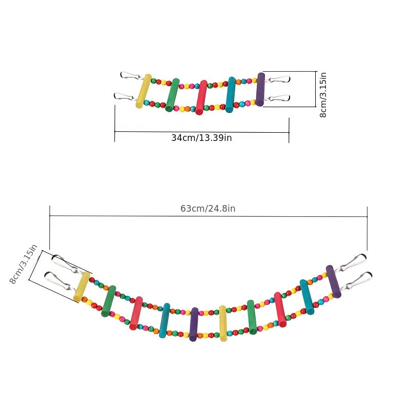 Bird Wooden Climbing Ladder Parrot Cloud Swing Toy