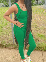 Square Neck Crop Top & Skinny Pants Set