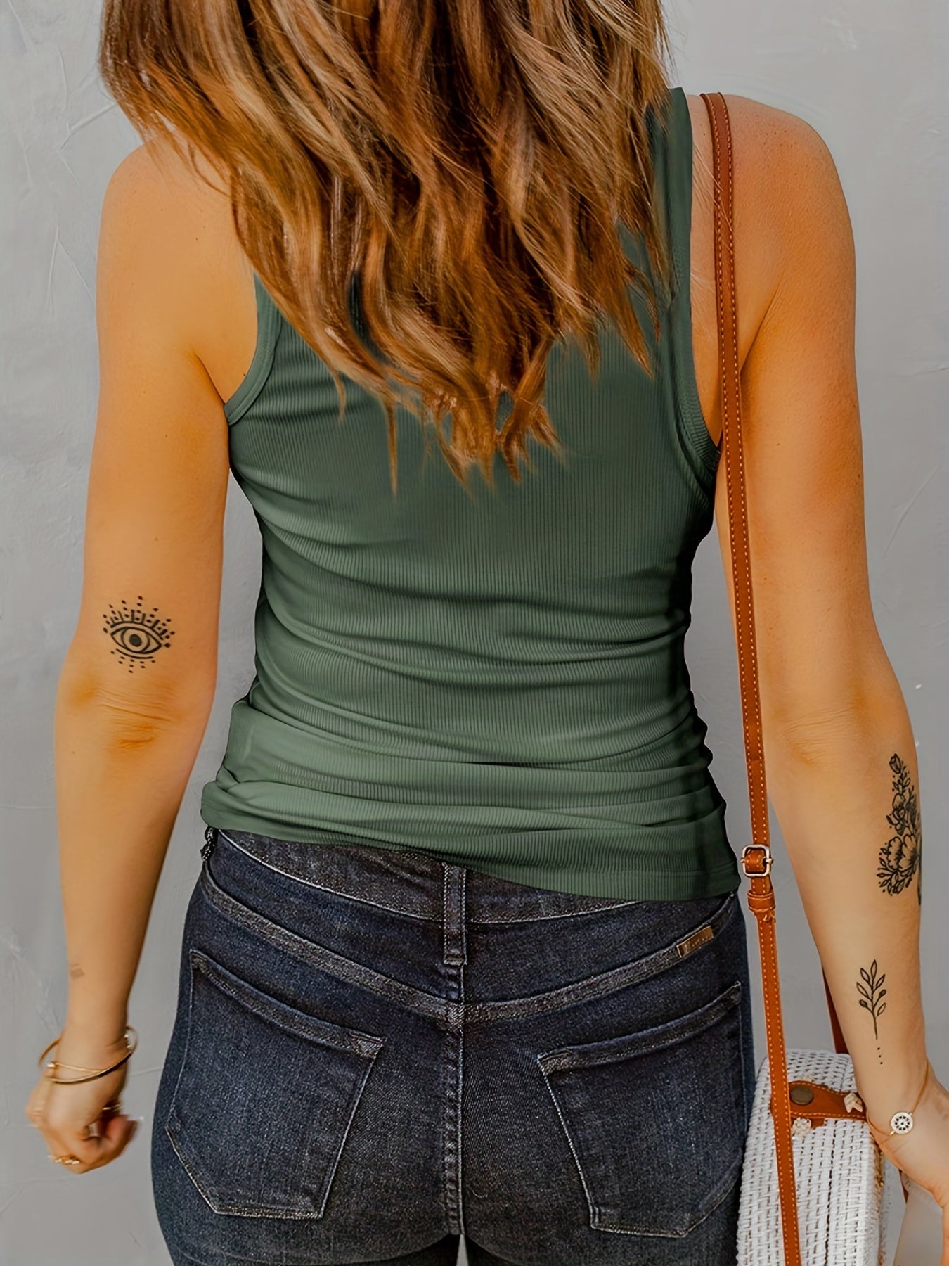 Women's Ribbed Sports Tank Top Sleeveless Round Neck Casual Shirts