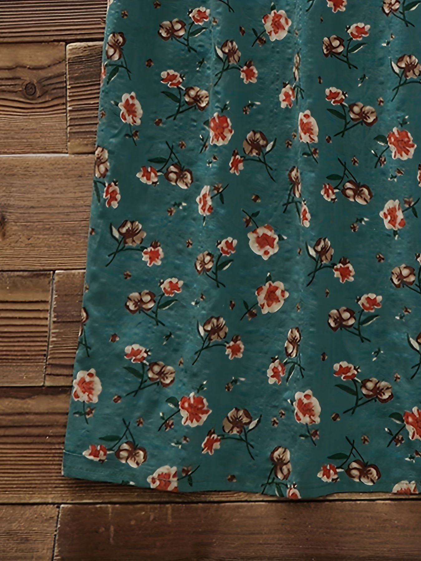 Women's Floral Print Short Sleeve V Neck Dress