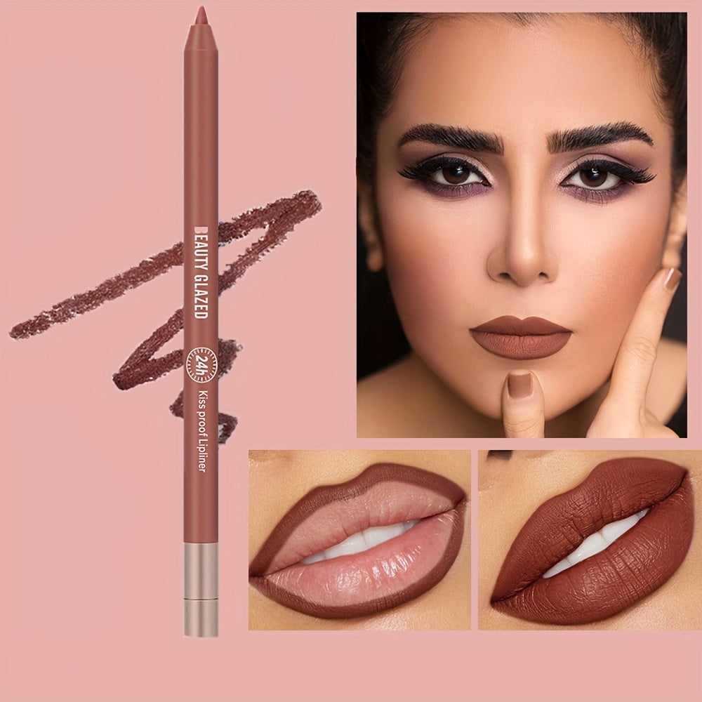 Waterproof Brown Lip Liner Long Lasting High Pigment Smooth Texture