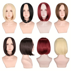 Multicolor Short Bob Straight Hair Wigs 30 48 Cm Shoulder Length