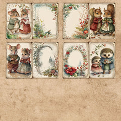 8 Christmas Animals Decoration DIY Student Stationery Retro Diary Pages