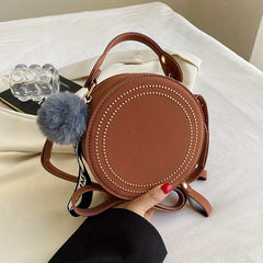 Mini Vintage Crossbody Bag Round Shoulder Bag Retro Casual Handbag