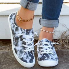 Tie Dye Canvas Lace Up Walking Shoes