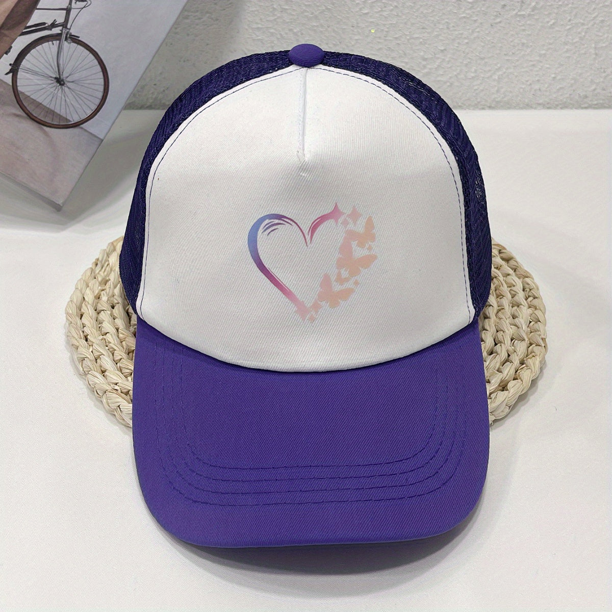 Butterfly Love Trucker Hat Baseball Cap Mesh Sun Hat For Women