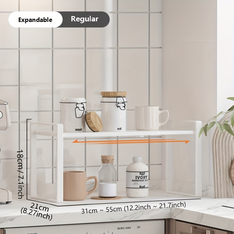 Expandable Cabinet Shelf Organizer Kitchen Counter Shelf Rack