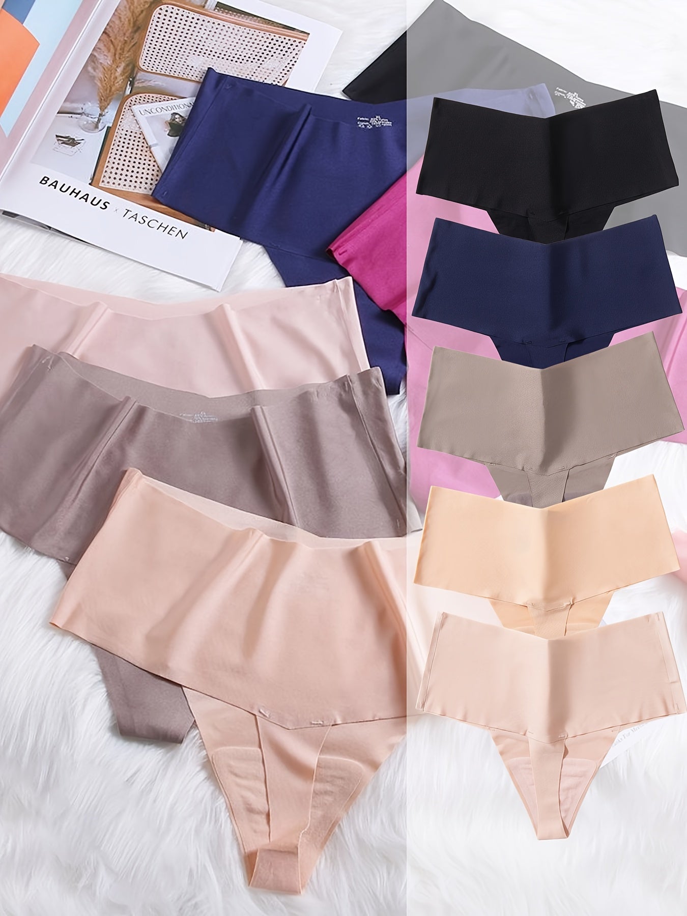 5 Seamless High Waist Thongs Stretchy Intimates Panties Women's Lingerie