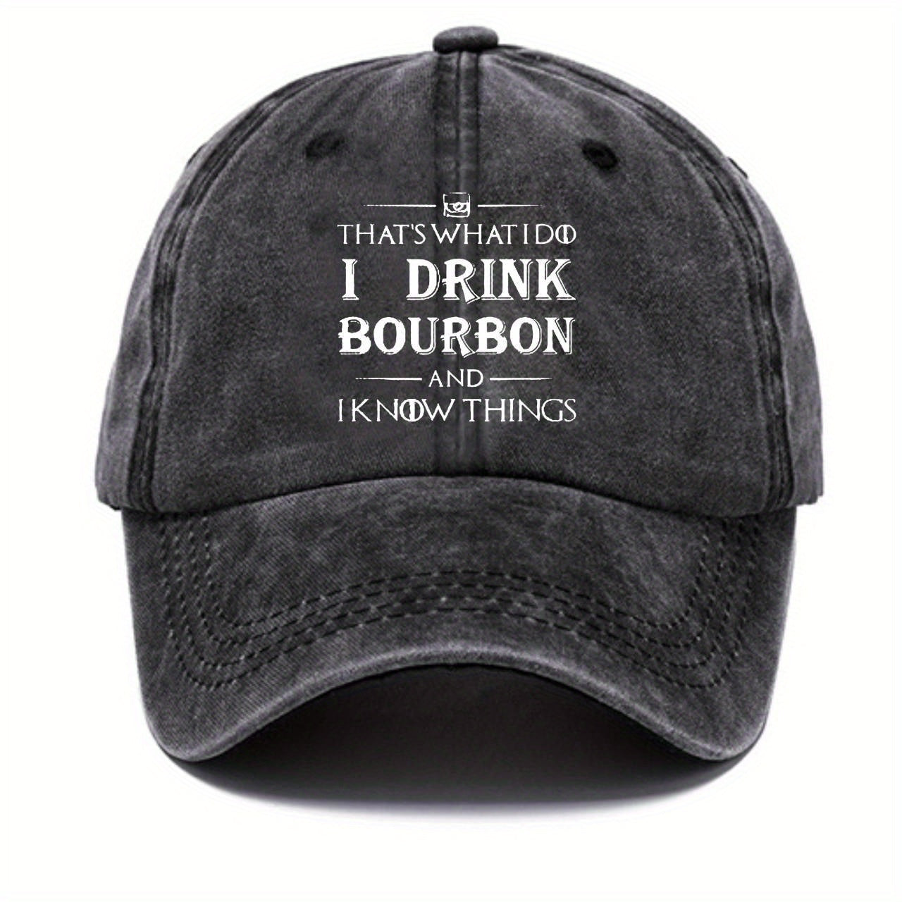 Funny Print Baseball Cap Distressed Vintage Style