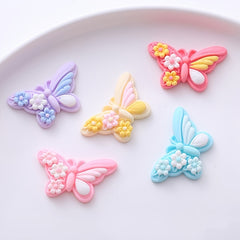 10pcs Butterfly Resin Charms for DIY Jewelry Hair Phone Cases