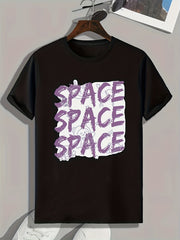 SPACE Print Men's Graphic T shirt Casual Comfy Tees For Summer Mens Clothing
