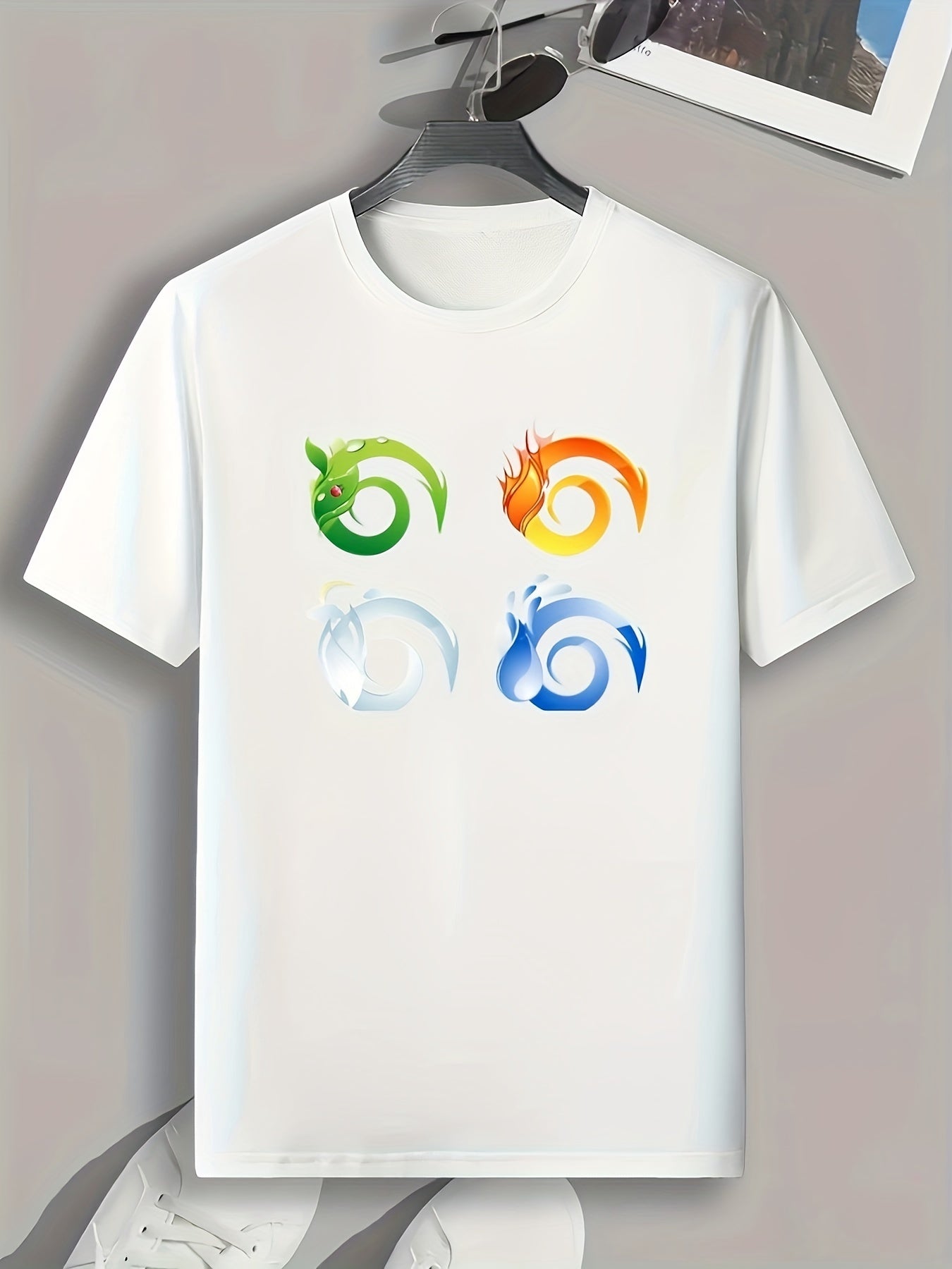 Symbols Pattern Print Men's Comfy Sports T-shirt