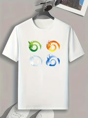 Symbols Pattern Print Men's Comfy Sports T-shirt