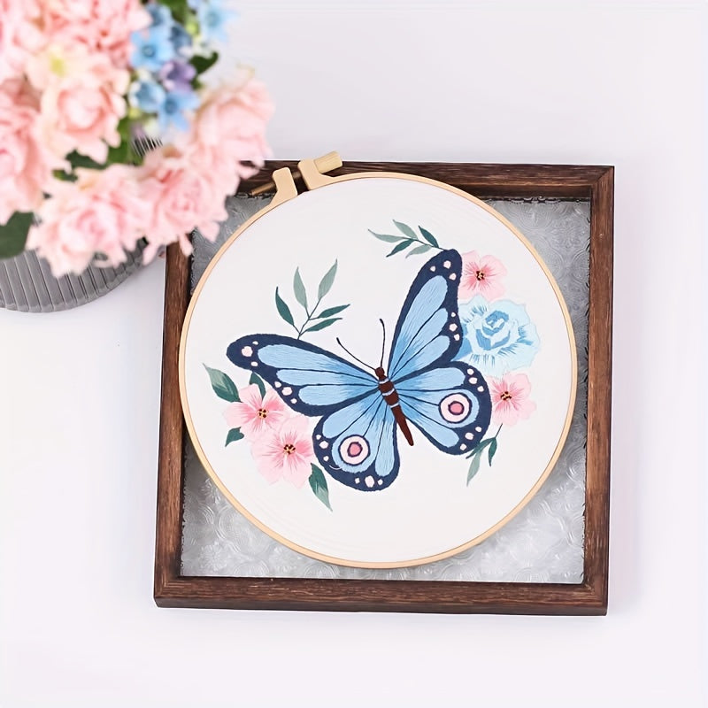 Embroidery Starter Kit for Adults - Butterfly Pattern - DIY Cross Stitch