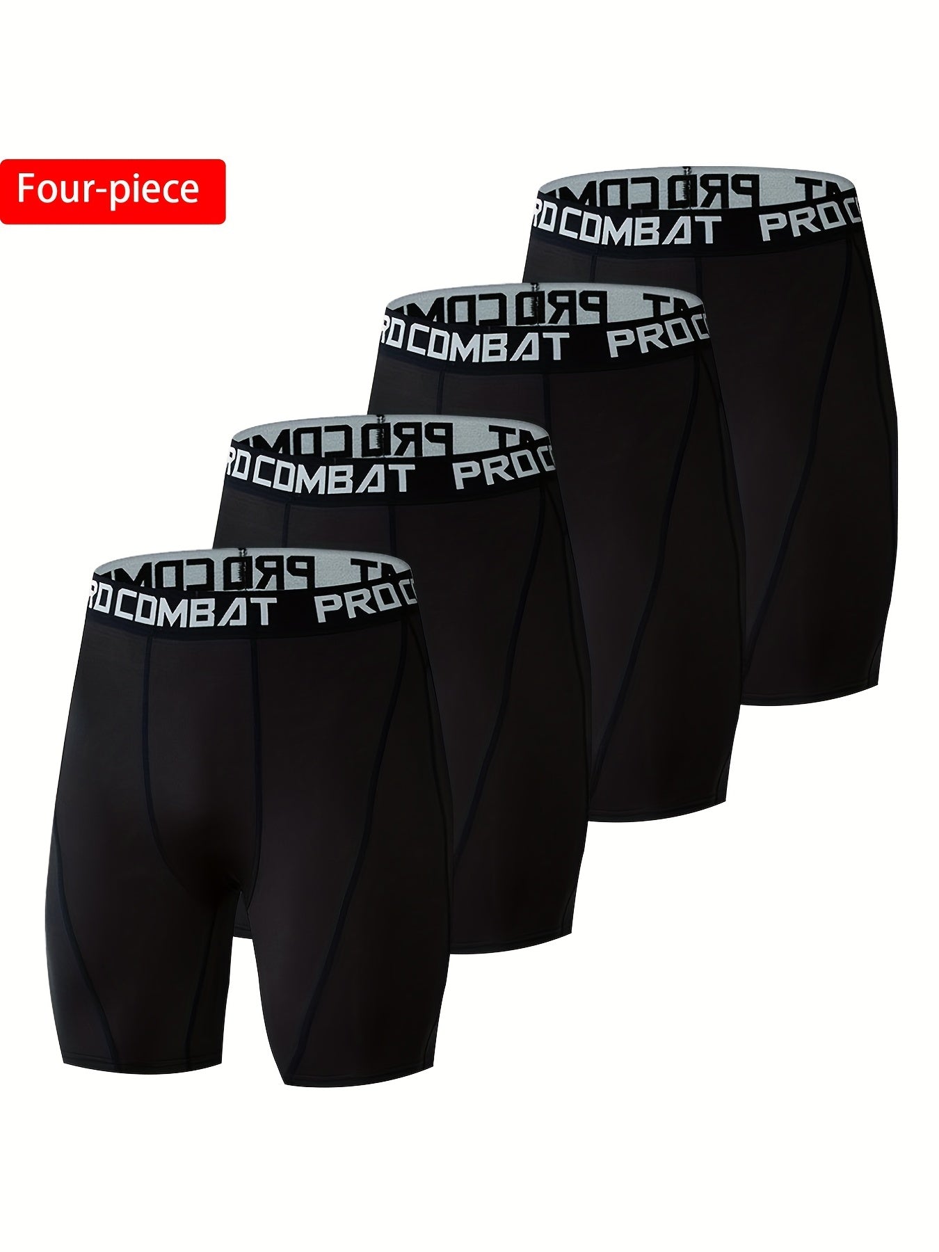 4pcs Men's Compression Boxers Quick Dry for Sports Gym