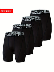 4pcs Men's Compression Boxers Quick Dry for Sports Gym