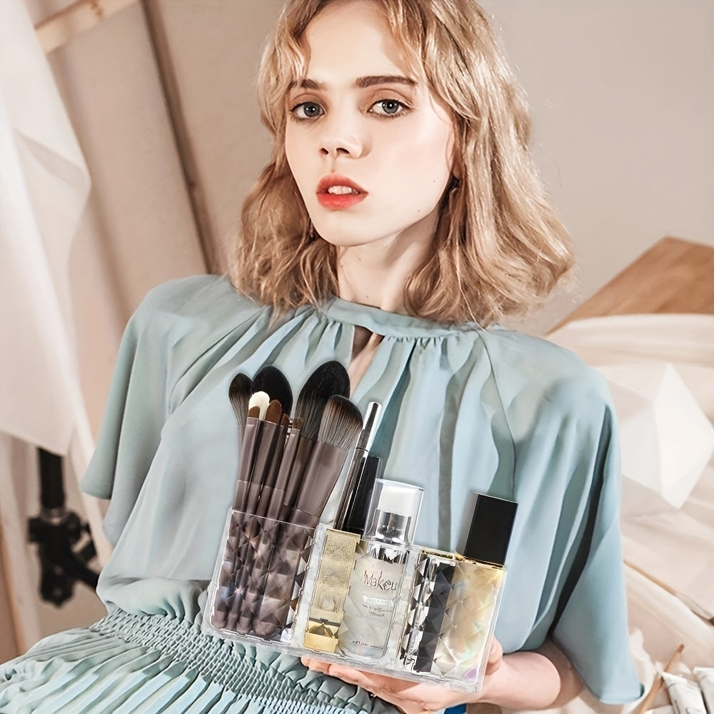 Acrylic Cosmetic Organizer for Eyebrow Pencils and Brushes - Makeup Storage Box