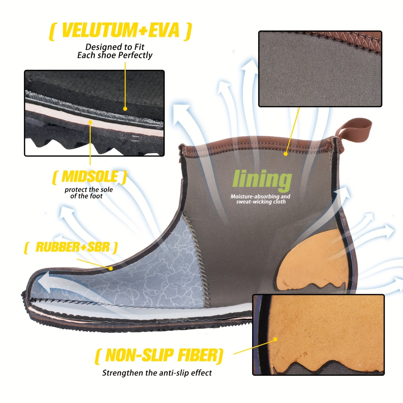 High Top Boots Non Slip Rubber Sole Garden Shoes