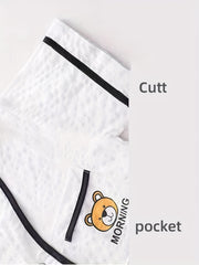 Boys Bear Pajamas Set Short Sleeves Tops & Bottoms Comfortable