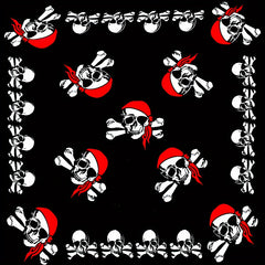 Skull Pattern Square Headscarf for Hip Hop Outdoor Sports