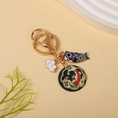 Koi Fish Metal Key Chain Bag Pendant Gift Men Women