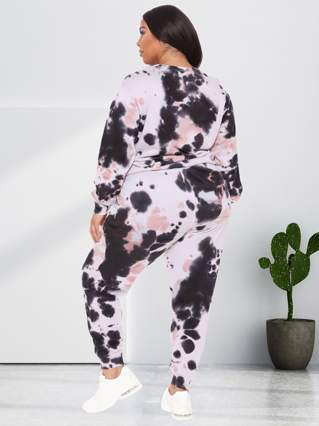 Tie Dye Co-ord Set Women's Casual Sweatshirt & Sweatpants
