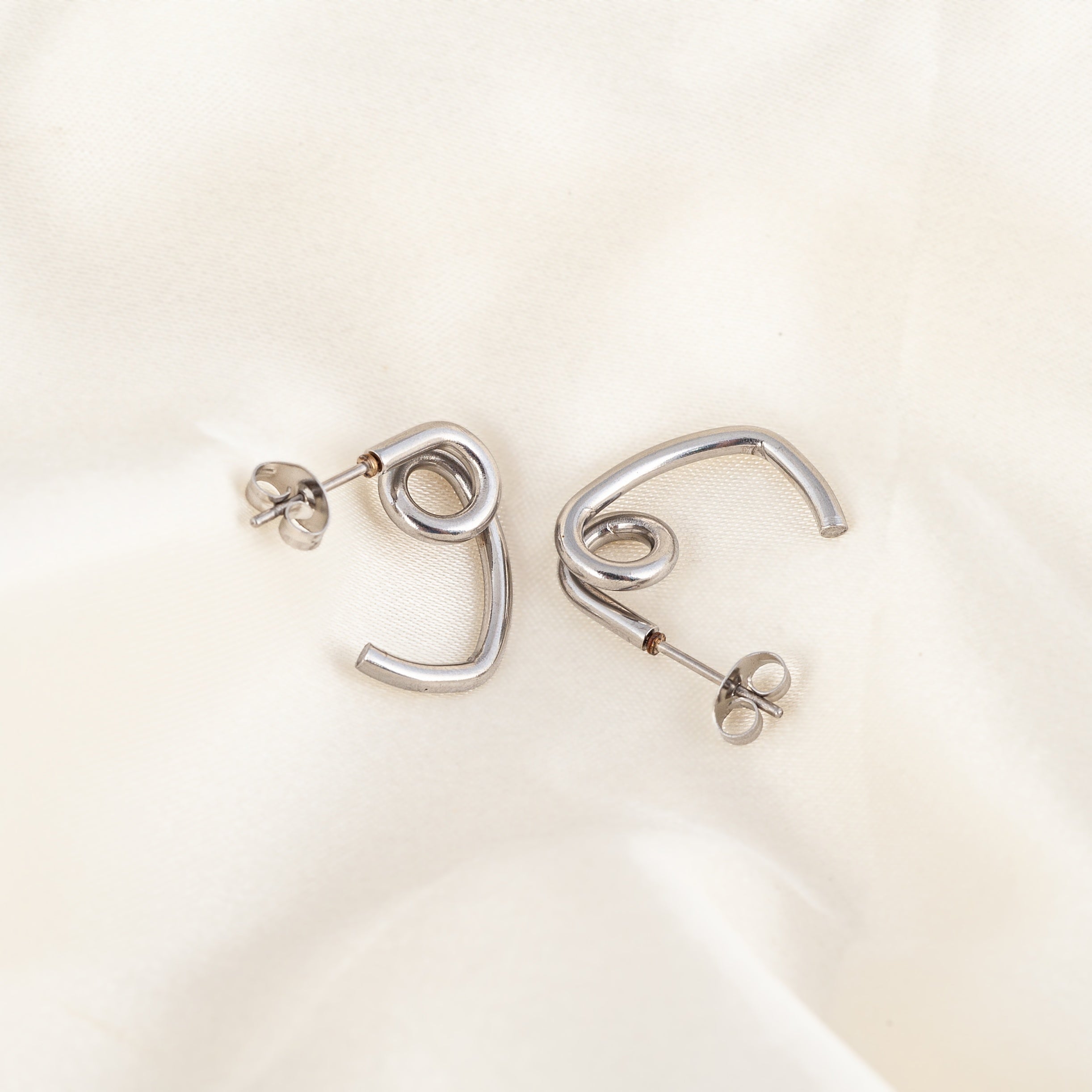 18K Plated Stainless Steel Twisted Stud Earrings