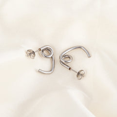 18K Plated Stainless Steel Twisted Stud Earrings