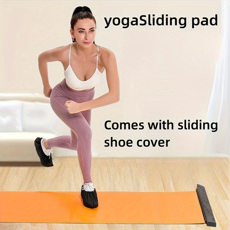 Mute Yoga Sliding Mat With Shoes Sleeves & Storage Bag