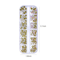 12 AB Nail Rhinestones Flat Bottom Crystal Diamond Gems 3D Glitter Nail