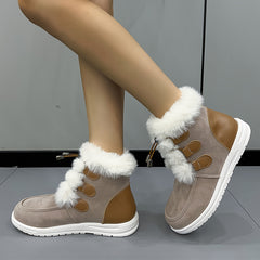 Women's Faux Fur Lined Plush Thermal Snow Boots High Top