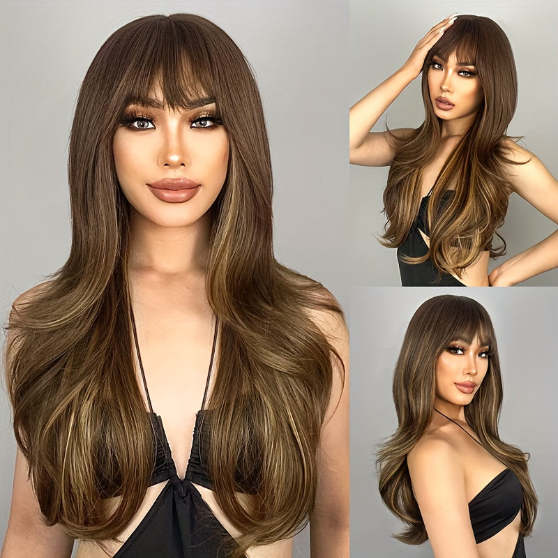 Women's Layered Curly Long Wig 24in Heat resistant Synthetic Wig
