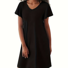 Soft & Comfy V Neck Lounge Dress Women's Loungewear
