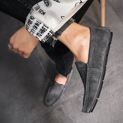 Men's Stitched Loafer Shoes Rubber Sole Slip On