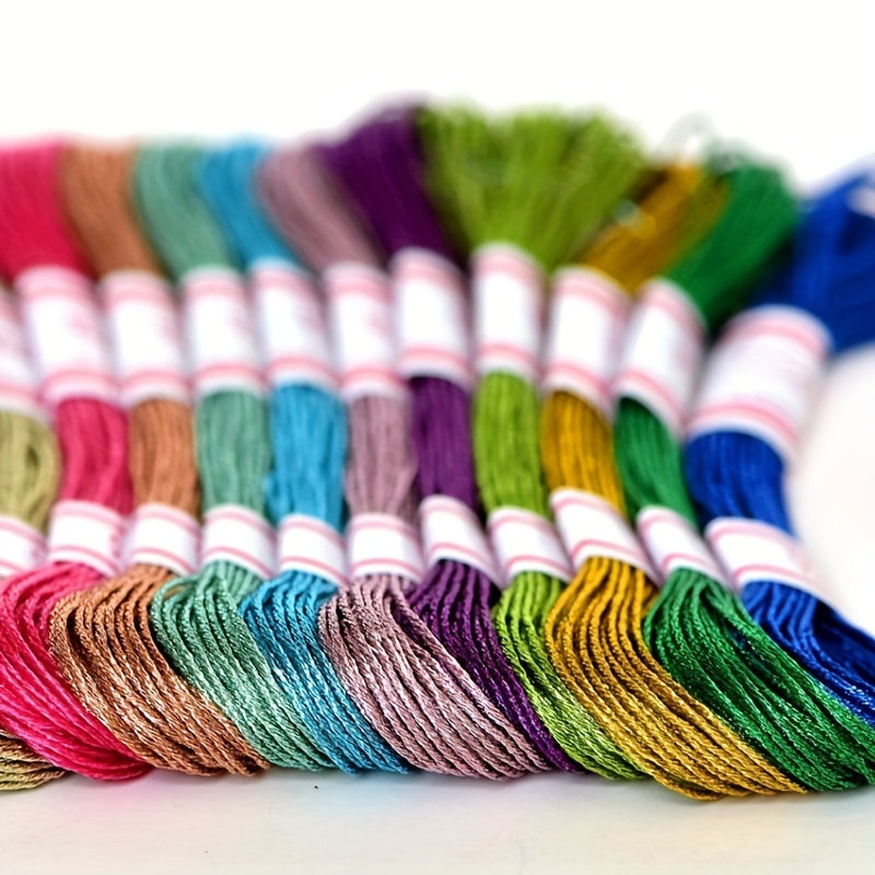 12 Colors Metallic Embroidery Thread Set for Craft Needlework Hand Embr