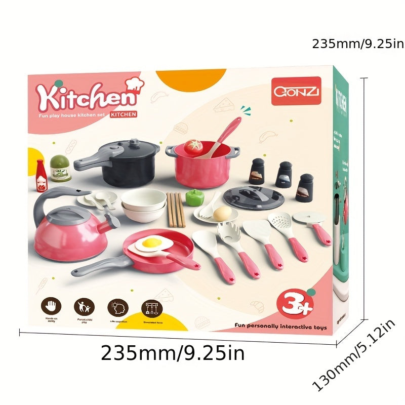 32pcs Kids Play Kitchen Cooking Pans Toys for Boys and Girls