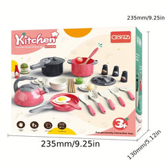32pcs Kids Play Kitchen Cooking Pans Toys for Boys and Girls