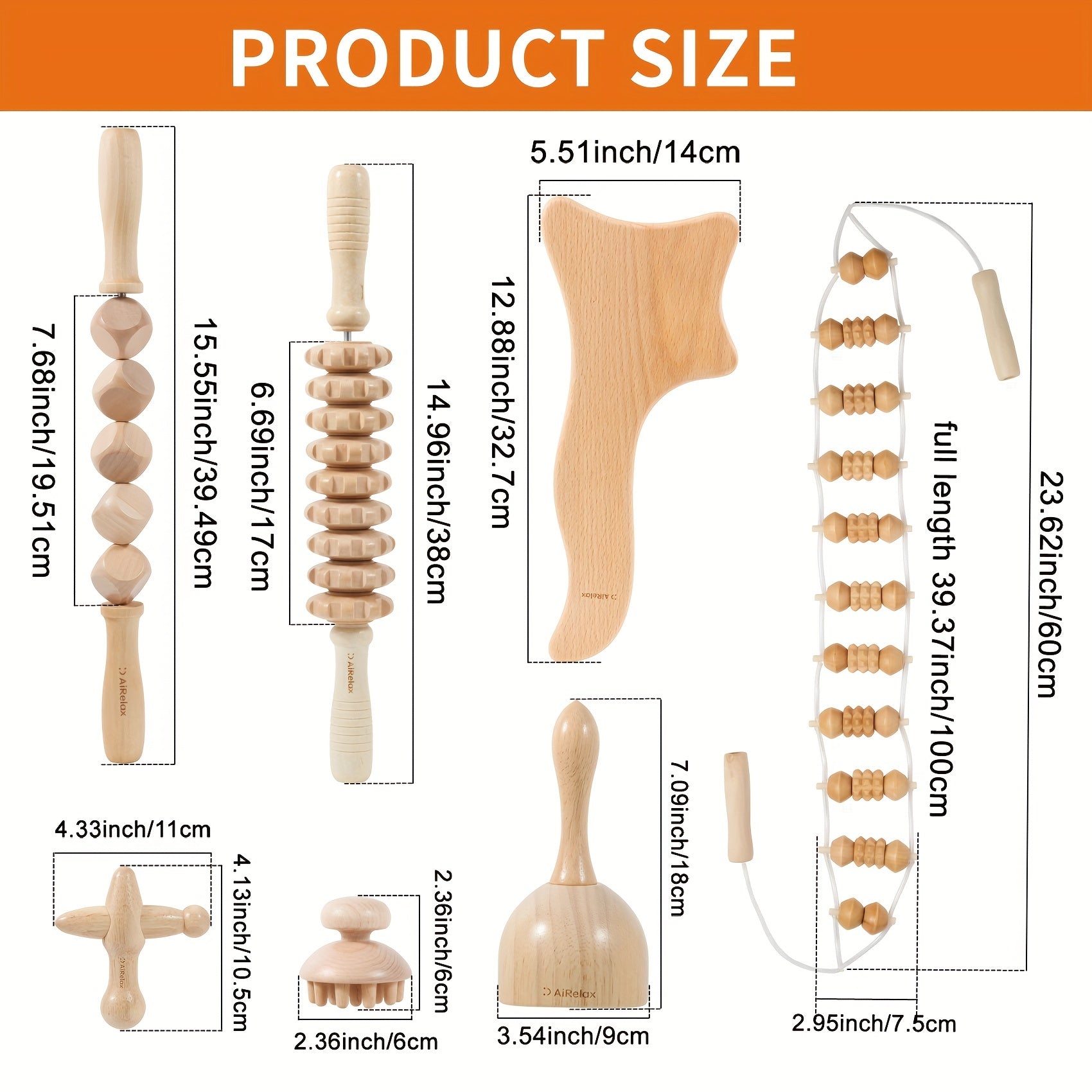 Wood Therapy Massage Tools Set Anti Cellulite Massager Kit for Body Shaping
