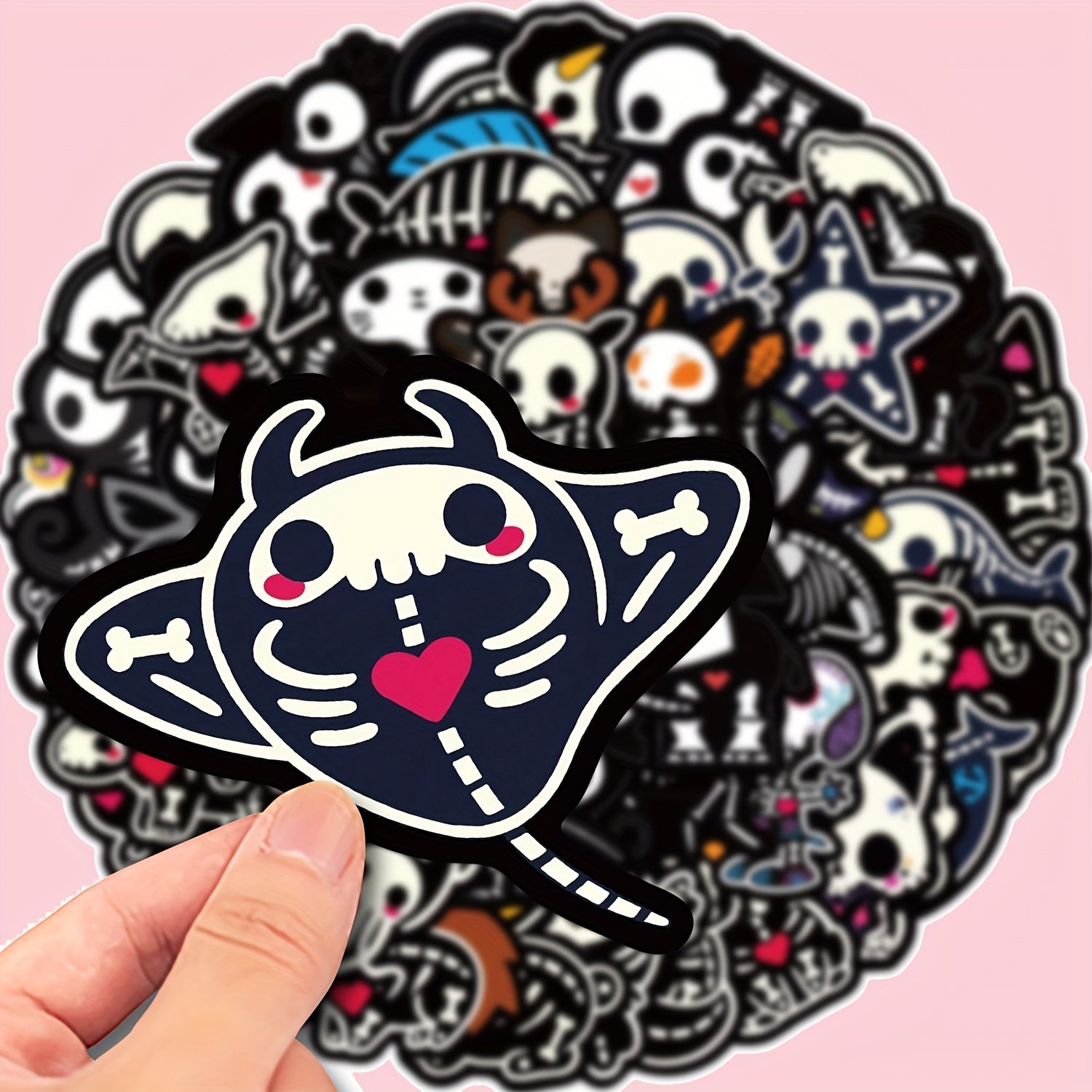 50pcs Animal Skeleton Vinyl Stickers for DIY Journals Laptops Suitcases
