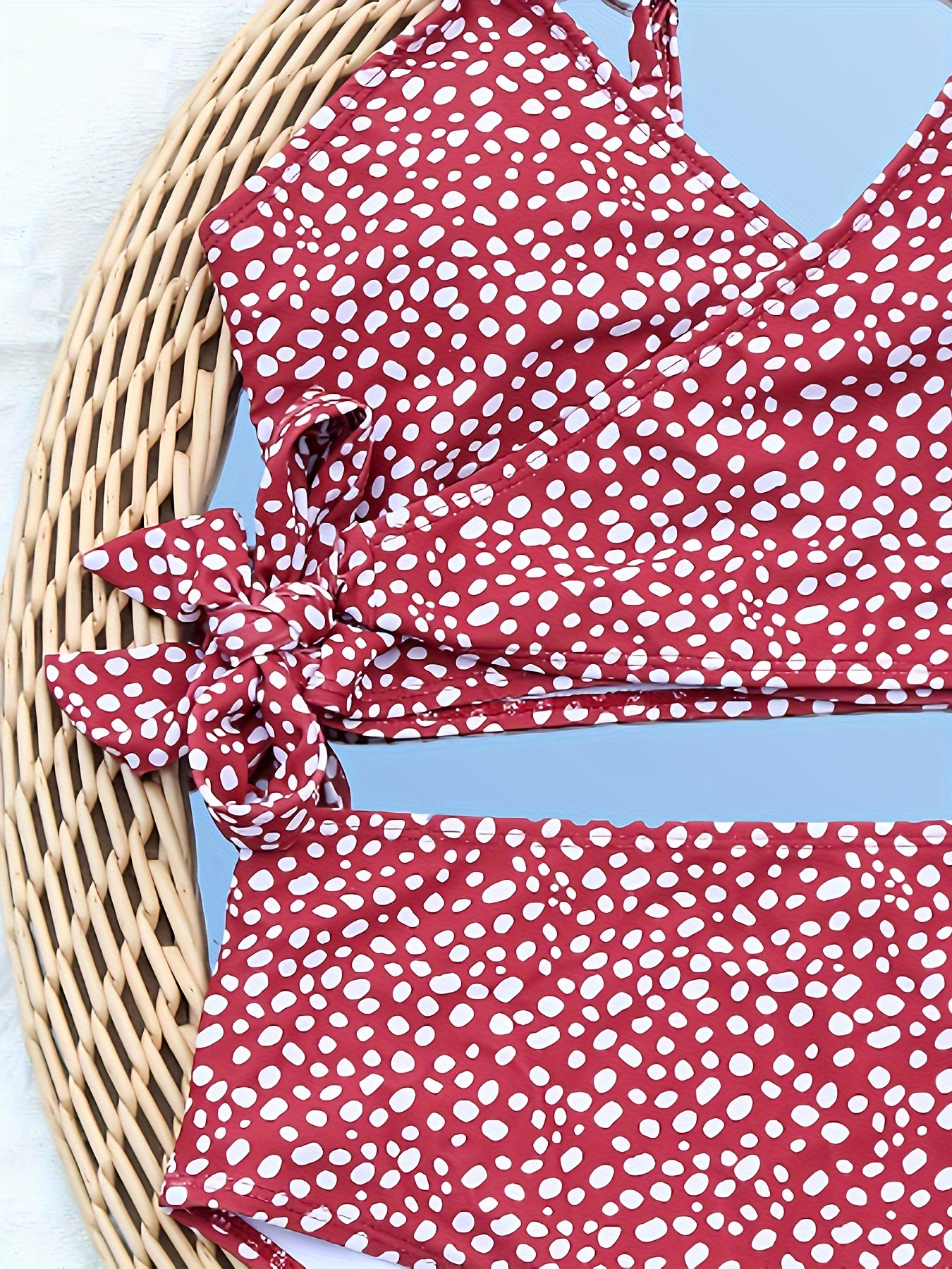Dalmatian Bikini Set V Neck Bra & Wrap Hi
