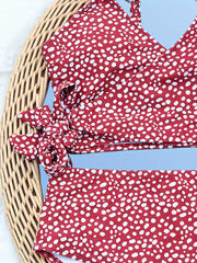 Dalmatian Bikini Set V Neck Bra & Wrap Hi