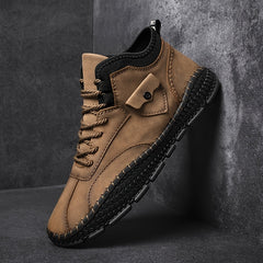 Men Stitch Pointed Leather Boots Formal Dress Shoes For Party Office Wedding
