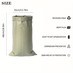 10pc Military Green Sandbags UV Protection & Ties Various Sizes