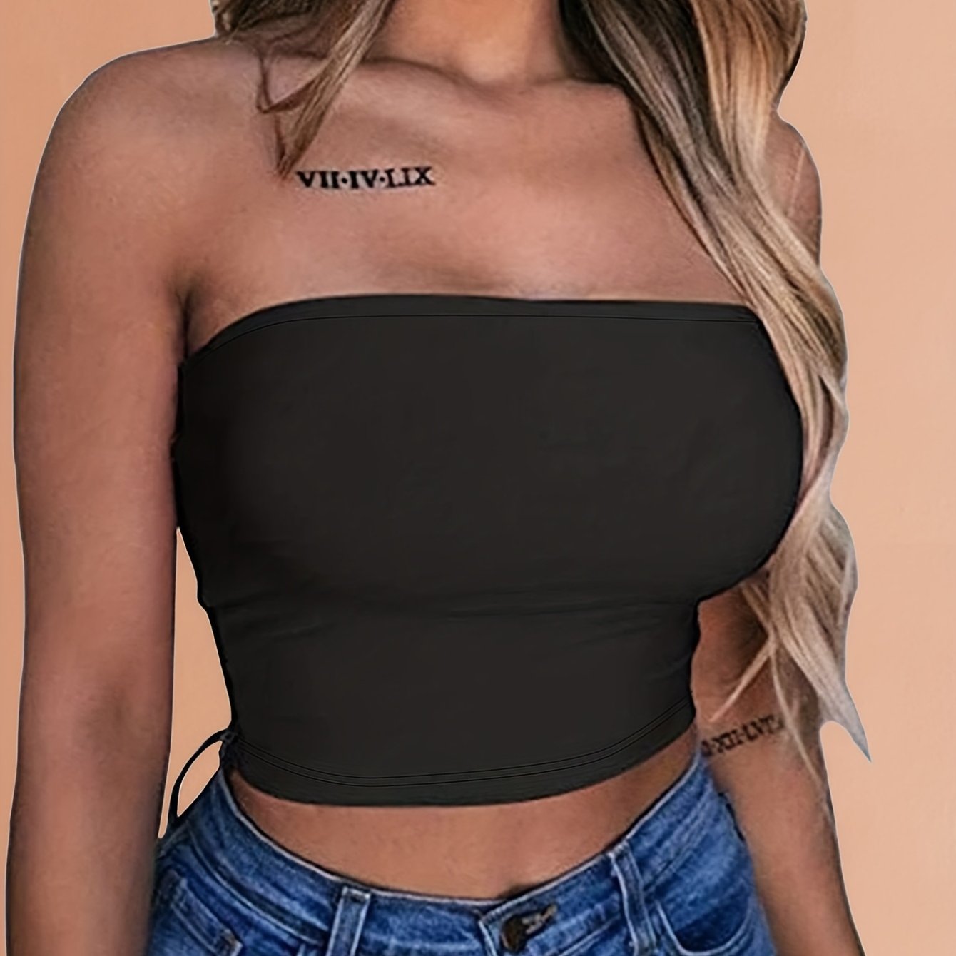 Off Shoulder Solid Tube Top Sexy Cropped Summer Sleeveless Top